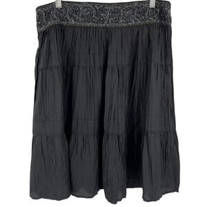 BCBGMaxAzria Silk Broomstick Skirt Womens M Boho Chic Festival Coquette